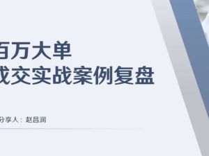 500万大单成交实战案例复盘-昌润总